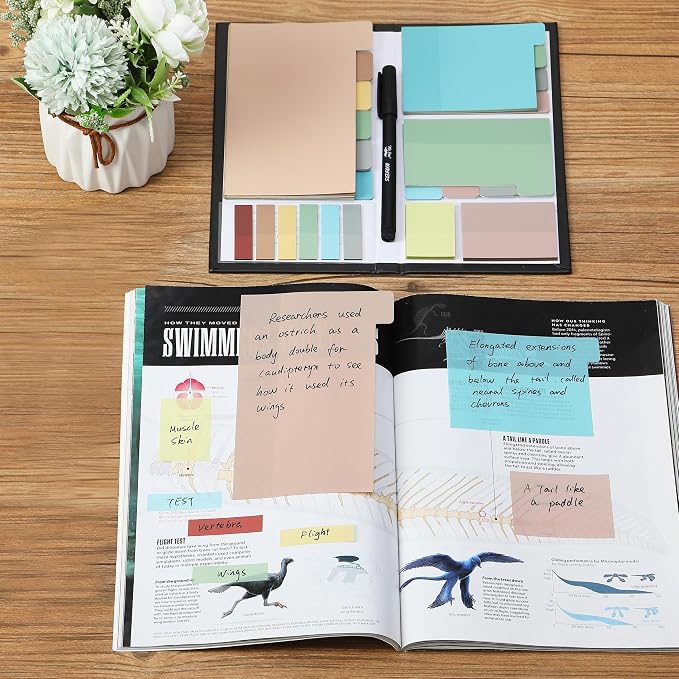 Mr. Pen- Transparent Sticky Notes Set, 410 Pack | Transparent Sticky Notes Tabs with Black Fineliner Pen for Bible Study, Office, School, Planning, Journaling & Organization
