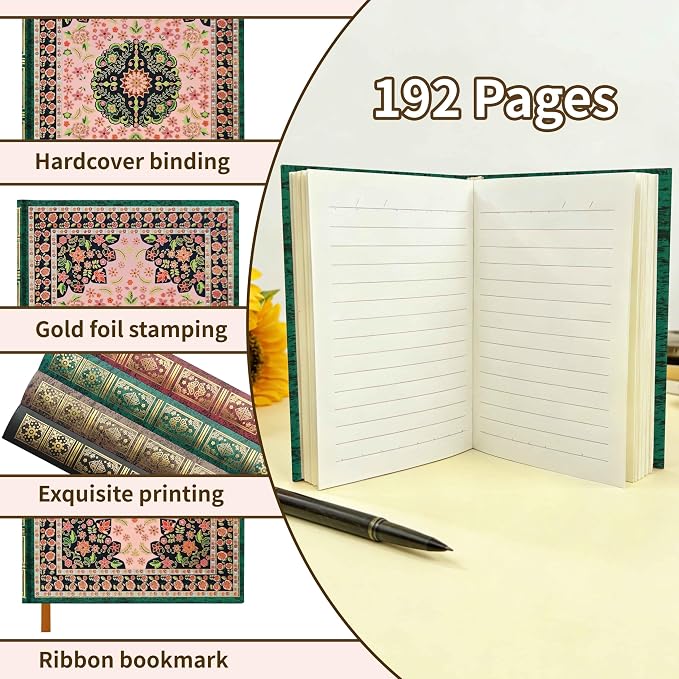 Mlife A6 Small Notebook,Lined Pocket Notebook Hardcover,Journaling Notebooks,192 Pages,100 GSM paper,3.74''* 5.5'',Mini Journal for Women and Man