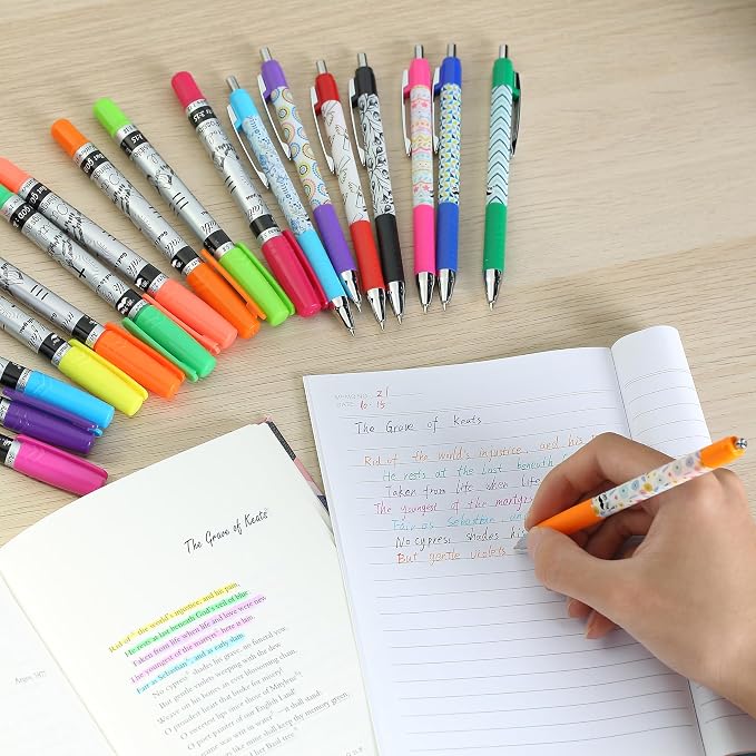 Mr. Pen- Bible Journaling Kit, 18 Pack - 10 Gel Highlighters | 8 No Bleed Pens, Bible Pens and Highlighters