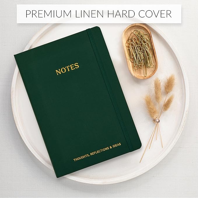 ZICOTO Aesthetic Thick Notebook Journal For Women 7" x 10" - Modern Linen Hardcover Note Book With 300 Lined Pages - Perfect For Writing And Staying Organized at Work or School