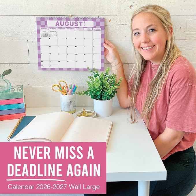 2026 Calendar Wall - 2026 Wall Calendar Large, 18-Month Hanging Calendars for School, Home & Office, Academic Monthly Calendar from January 2026 to June 2027, Back to School Teacher Gifts