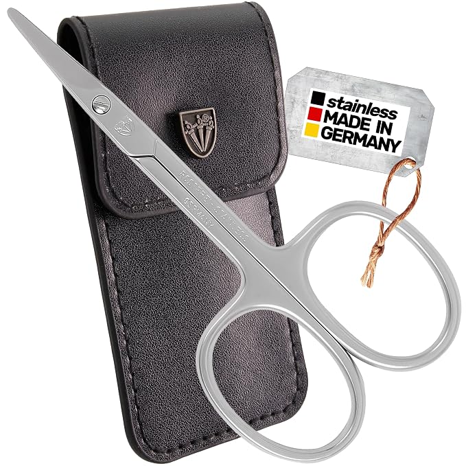 3 Swords Germany - brand quality STAINLESS STEEL CURVED CUTICLE SCISSORS (1 PIECE) with round tips for DIABETICS - manicure pedicure - nail care by 3 Swords - Made in Germany