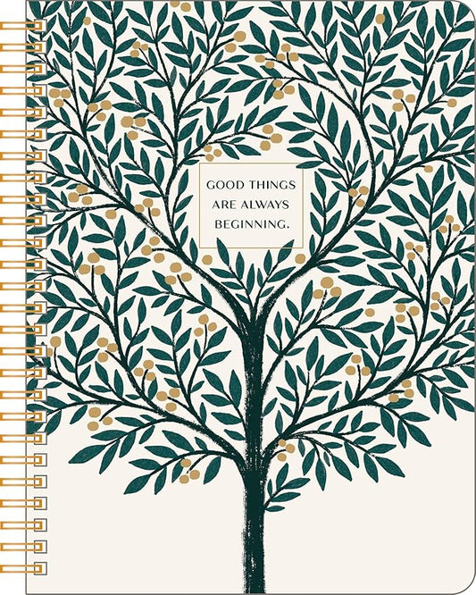 Compendium Spiral Notebook – Good Things Are Always Beginning – A Designer Spiral Notebook with 192 Lined Pages, College Ruled, 7.0”W x 9.25”H