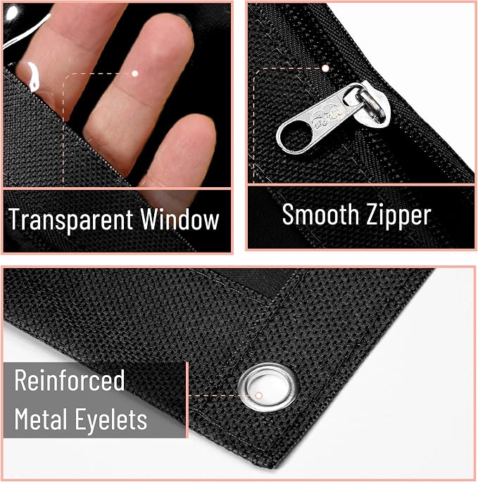 Mr. Pen- Pencil Pouch for 3 Ring Binder, 2 Pack, 10"x6.75", Smooth Zipper | Clear Window, Large Capacity Pencil Case with 3 Reinforced Grommets for School, Office, Supplies Storage | Clear Window, Large Capacity Pencil Case with 3 Reinforced Grommets f...