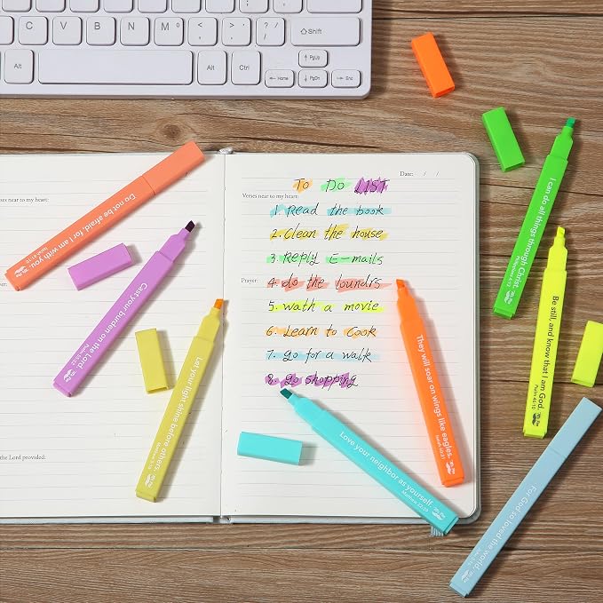 Mr. Pen- Bible Highlighters with Color-Coding System, 8 Pack | Soft Chisel Tip, Aesthetic Highlighters Assorted Colors