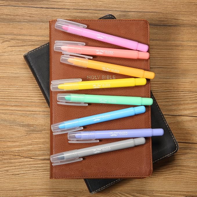 Mr. Pen- No Bleed Gel Highlighters, Friendly Colors, 8 Pack | Bible Highlighters and Pens No Bleed, Bible Markers for Study, Journaling, School Supplies and Accessories