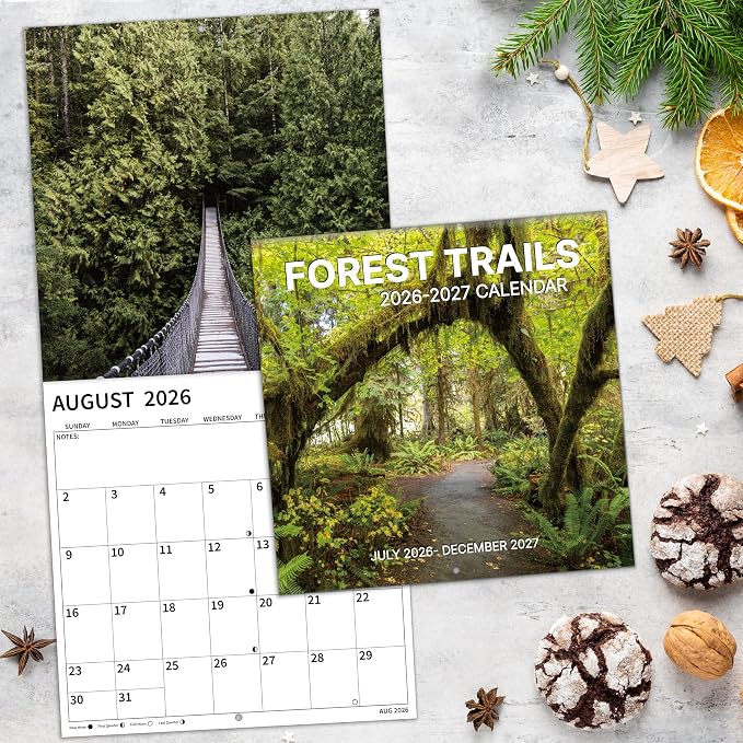 2026-2027 Wall Calendar, 2026-2027 Pathways Calendar, 18 Months from Jul 2026 - Dec 2027, 12" x 24" Open, Thick Paper, Hanging Holes, Large Blocks, Holidays, Gifts for Planning Organizing