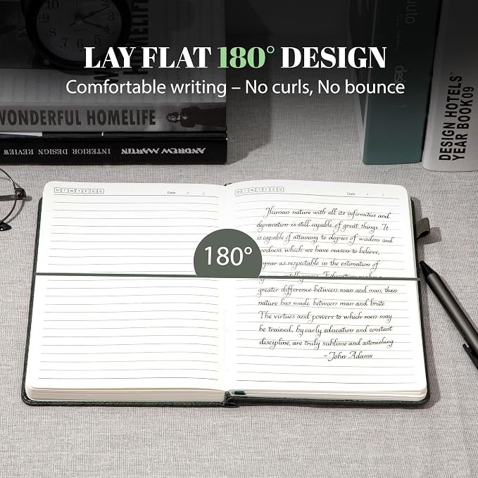 CAGIE Lined Journal for Women & Men, Tree Growth Ring Leather Bound Journal Notebook, 256 Pages 100 GSM Journals for Writing, A5 Hardcover Journaling Notebooks for Work, Note Taking