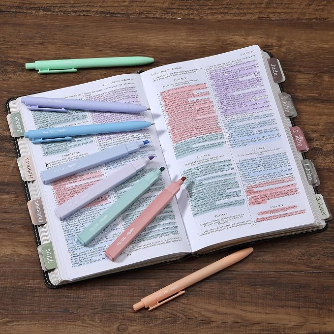 Mr. Pen- Aesthetic Highlighters and Gel Pens, 8 Pack | Assorted Colors Bible Highlighters No Bleed, Fine Point 0.7mm Gel Pens, Fast Dry and No Smear for Bible Journaling, Planner
