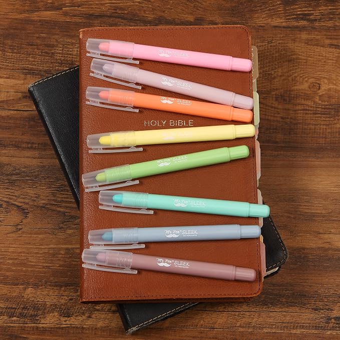 Mr. Pen- No Bleed Gel Highlighters, Candy Colors, 8 Pack | Bible Highlighters and Pens No Bleed, Bible Markers for Study, Journaling, School Supplies and Accessories