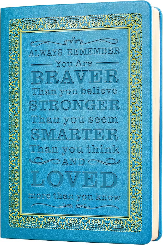 JOHSBYD Journal for Women - A5 Lined Hardcover Notebook and Diary for Teen Girls, 200 Pages 100GSM Bleedproof Paper, Inspirational Back to School College Supplies (Light Blue)