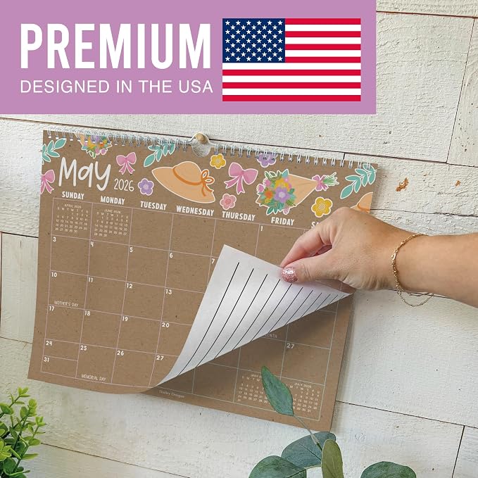 2026 Calendar Wall - 2026 Wall Calendar Large, 18-Month Hanging Calendars for School, Home & Office, Academic Monthly Calendar from January 2026 to June 2027, Back to School Teacher Gifts