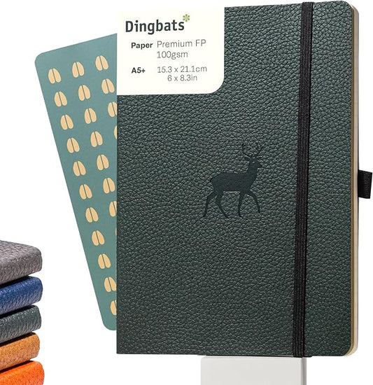 Dingbats A5 Wildlife Ruled Notebook Journal - Premium Vegan Leather Softcover Executive Journal for Women & Men - Work, Note Taking, Writing & Travel