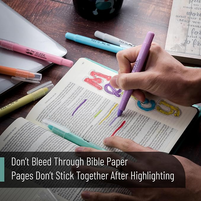 Mr. Pen- No Bleed Gel Highlighters, Assorted Colors, 8 Pack | Bible Highlighters and Pens No Bleed, Bible Markers for Study, Journaling, School Supplies and Accessories