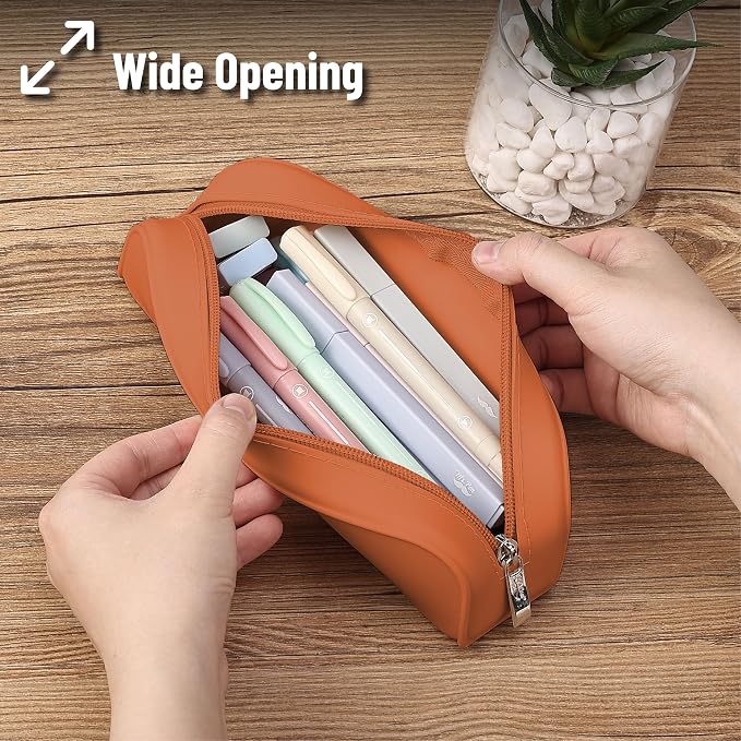 Mr. Pen- Silicone Pencil Case, Aesthetic Pencil Bag for Women, Makeup Pouch | Multifunctional Pouch for Stationery, Cosmetics and Electrical Goods Storage