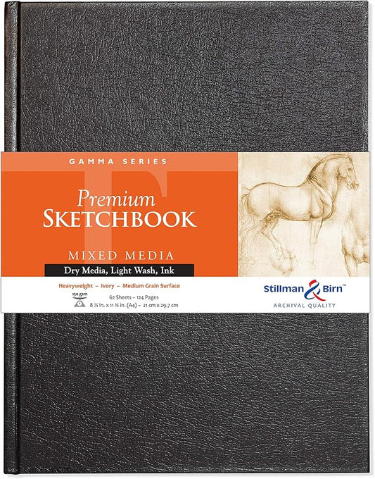 Stillman & Birn Gamma Series Hardbound Sketchbook, A4 (8.25" x 11.75"), 150 GSM (Heavyweight), Ivory Paper, Medium Grain Surface