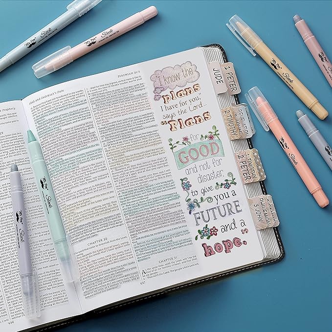 Mr. Pen- No Bleed Gel Highlighters, Morandi Colors, 8 Pack | Bible Highlighters and Pens No Bleed, Bible Markers for Study, Journaling, School Supplies and Accessories