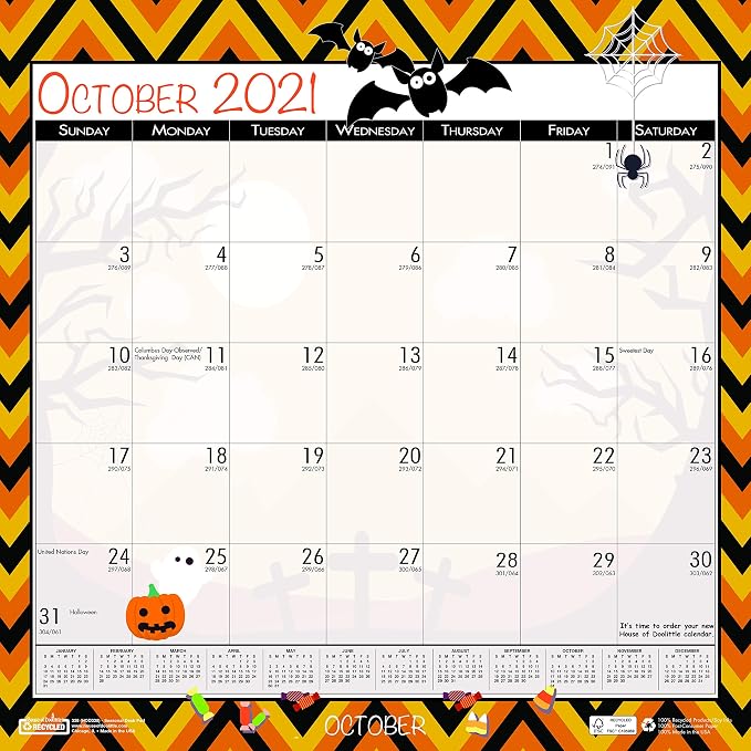 House of Doolittle 2021 Monthly Wall Calendar, Seasonal, 12 x 12 Inches, January - December (HOD338-21)