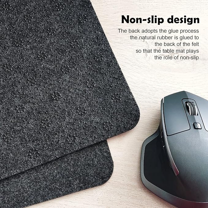 Large Felt Desk Mat,39.4''x19.69'' Non-Slip Full Keyboard and Mouse Pad,Computer Desk Mat for Home and Office,100x50CM Felt Desk Pad Protector (Dark Gray)