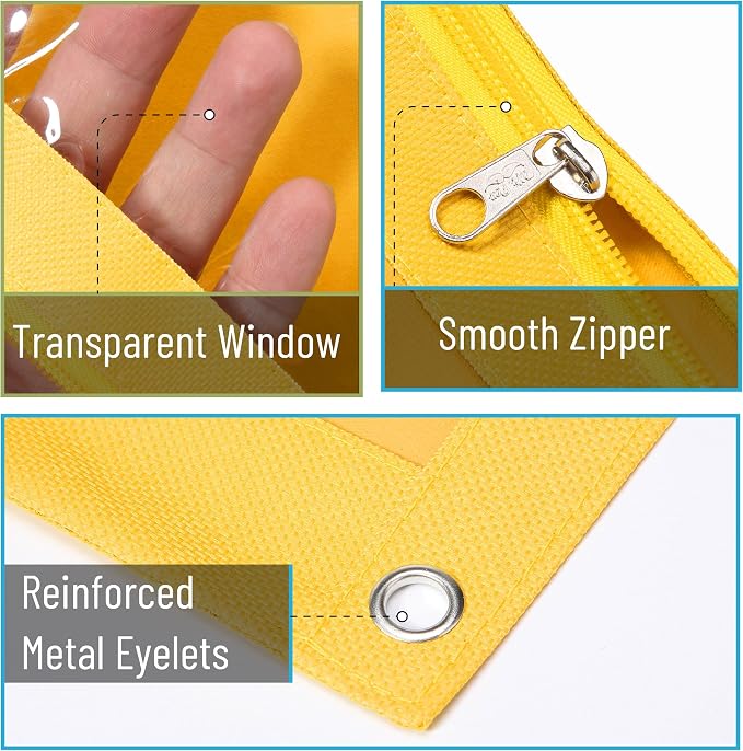 Mr. Pen- Pencil Pouch for 3 Ring Binder, 2 Pack, 10"x6.75", Smooth Zipper | Clear Window, Large Capacity Pencil Case with 3 Reinforced Grommets for School, Office, Supplies Storage | Clear Window, Large Capacity Pencil Case with 3 Reinforced Grommets f...