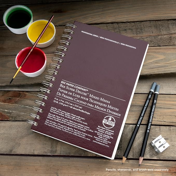 Bee Paper - 11"x 14" Super Deluxe Mixed Media Sketching Pad, 60 Sheets