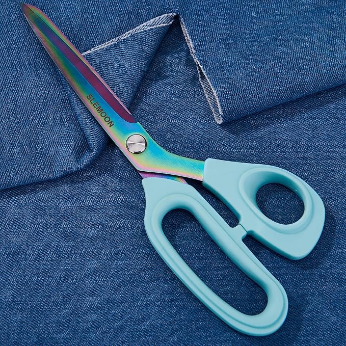 10" Scissors All Purpose, Heavy Duty Scissors for Office | Sharp Blades and Comfort Grip Handle,Suit for Fabric Cutting, Clothing Craft & Sewing Projects, Light Blue