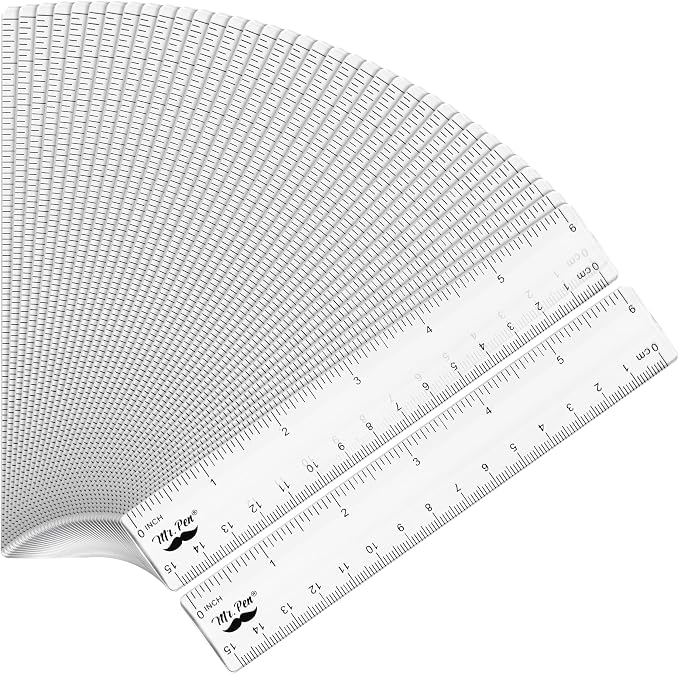 Mr. Pen- Bulk Plastic Rulers, 6 Inch, 36 Pack, Easy-to-Read Markings | Scratch-Resistant Design, Durable Clear Ruler for Crafting Office & School, School Supplies, Bulk Rulers Set, Measuring Tools