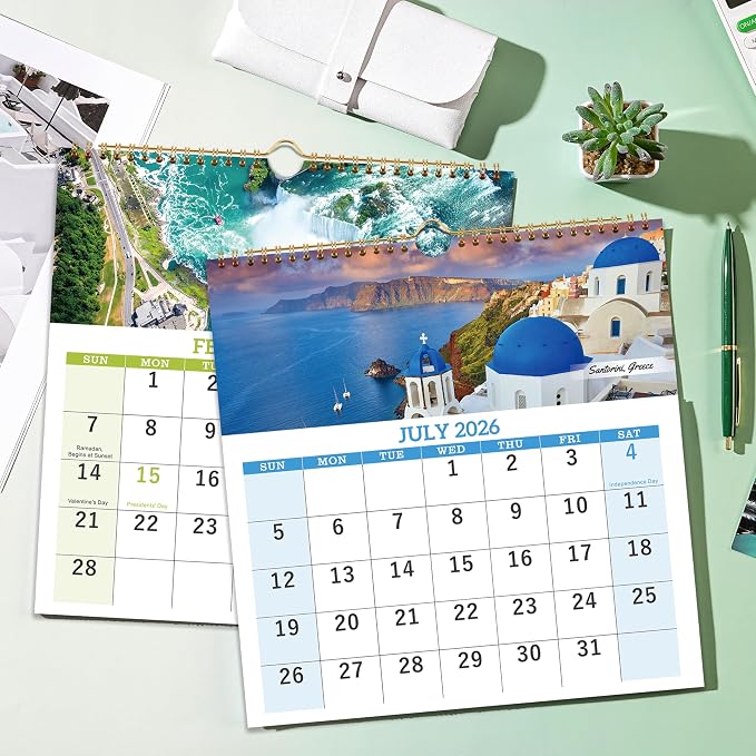 2026-2027 Calendar - July. 2026 - Jun. 2027, 3 Month Calendar Vertical Display, Wall Calendar 2026-2027, 11" x 26"(when opened)