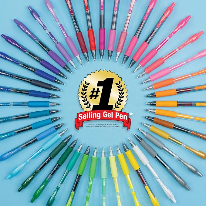 PILOT G2 Premium Refillable and Retractable Rolling Ball Gel Pens, Fine Point, Purple/Pink/Turquoise/Burgundy Inks, 4-Pack (31065)