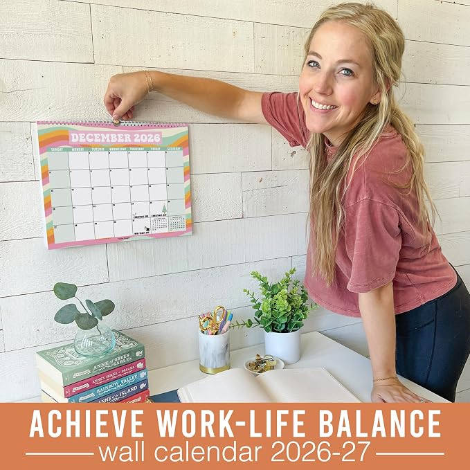 2026 Calendar Wall - 2026 Wall Calendar Large, 18-Month Hanging Calendars for School, Home & Office, Academic Monthly Calendar from January 2026 to June 2027, Back to School Teacher Gifts
