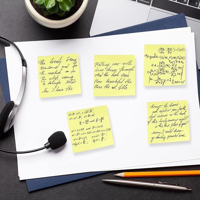 Mr. Pen- Sticky Notes, 3"x3", 12 Pads, 720 Sheets, Pastel Yellow Colors | Sticky Notes Bulk, Self-Stick Note Pads, Perfect for Office, School, Home, Study & Organization