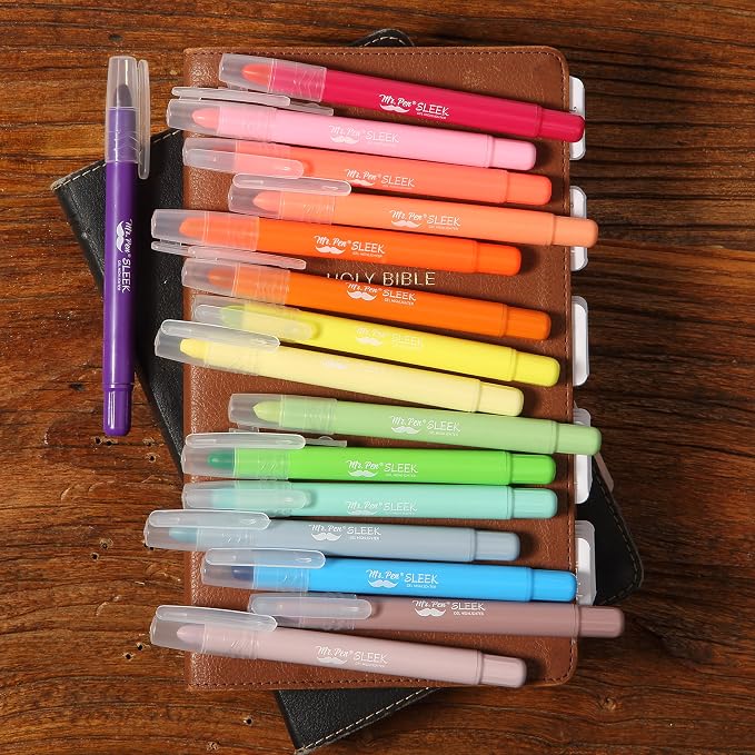 Mr. Pen- No Bleed Gel Highlighters, Vintage Colors, 16 Pack | Bible Highlighters and Pens No Bleed, Bible Markers for Study, Journaling, School Supplies and Accessories