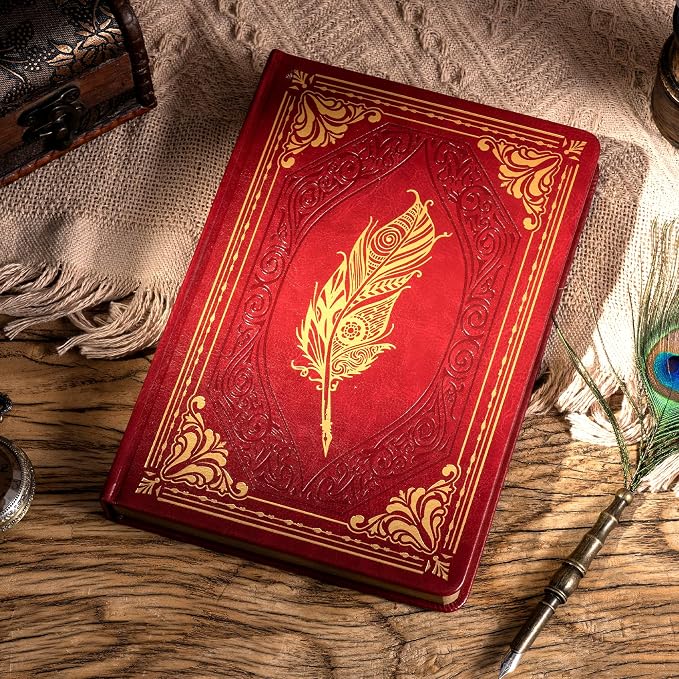 CAGIE 2 Pack Vintage Journal Notebook for Women Men Writing Diary A5 | 320 Pages Hardcover Leather with Gift Box Journaling Notebooks Thick Dream Lined Journals, 5.7 x 8.3 in