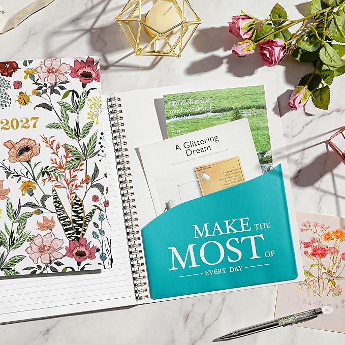 2027 Planner – Weekly ＆ Monthly Planner 2027, Jan. 2027 – Dec. 2027, 8.5" x 11" with Colorful Tabs, Flexible Cover, Thick Paper, Twin-Wire Binding, Back Pocket, To-Do ＆ Notes