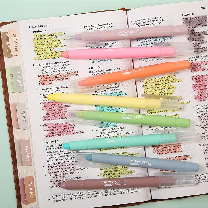 Mr. Pen- No Bleed Gel Highlighters, Candy Colors, 8 Pack | Bible Highlighters and Pens No Bleed, Bible Markers for Study, Journaling, School Supplies and Accessories