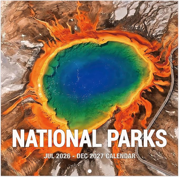 Calendar 2026-2027 - Wall Calendar, Jul 2026 - Dec 2027, 12'' × 24''(Open) | Wall Calendars 2026-2027 with Thick Paper, Large Blocks, Hanging Holes, National Parks Wall Calendar