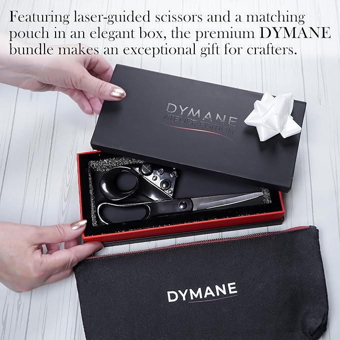 Laser Guided Scissors for Fabric Cutting – BUNDLE- Laser Scissors with Precision Cutting Guide, Sewing & Craft Scissors Bundle with Storage Pouch and Premium Gift Box, Gifts Edition