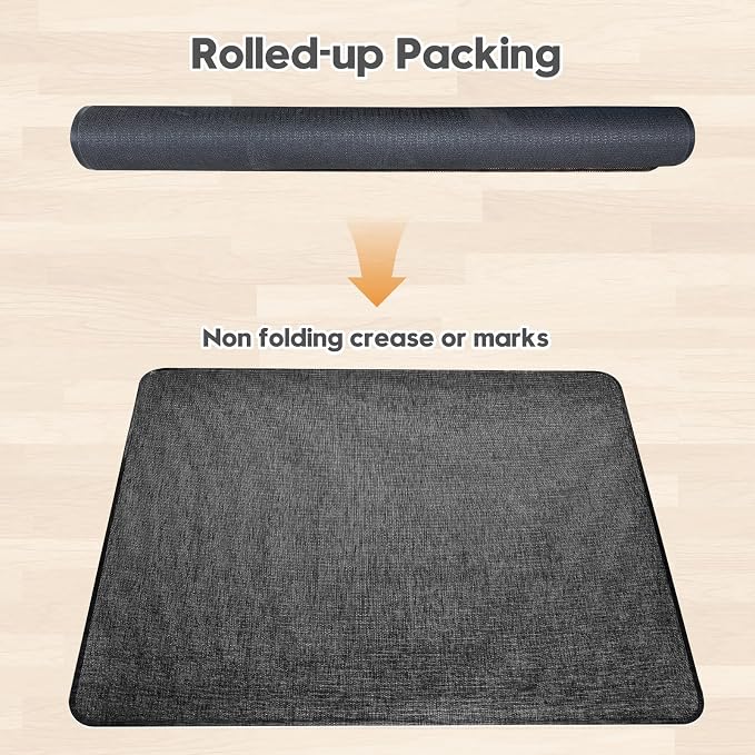 Sycoodeal Office Chair Mat for Hardwood & Tile Floor,Computer Gaming Chair Mat for Rolling Chairs Non-Curve, Anti-Slip, Heavy Duty Floor Protector for Home Office,Dark Black (40" x 55")