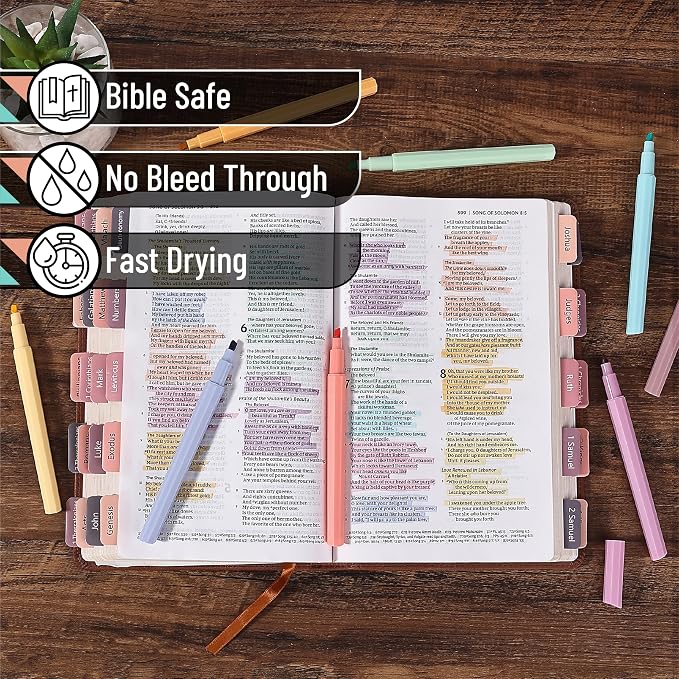 Mr. Pen- Aesthetic Highlighters No Bleed, 8 Pack, Chisel Tip | Cute Bible Highlighters Assorted Colors for Journaling, Highlighting, Underlining, Fast Dry, Back to School Supplies