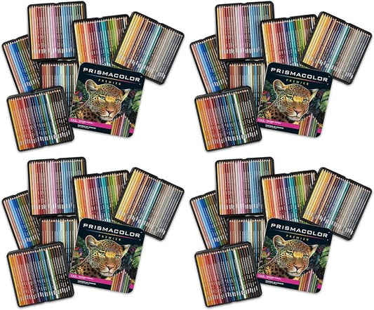 Prismacolor Premier Colored Pencils, Soft Core, Assorted Colors, Durable, Vibrant, Ultra-Smooth, Adult Coloring, Drawing, Sketching, Arts & Crafts, 132 Count (Pack of 4)