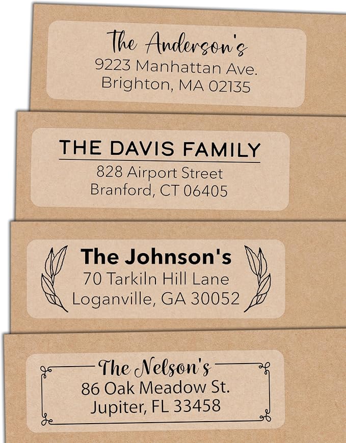 Personalized Clear Return Address Labels - Custom Matte Clear Address Stickers on Sheets (100-1000 Labels)
