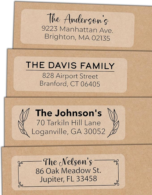 Personalized Clear Return Address Labels - Custom Matte Clear Address Stickers on Sheets (100-1000 Labels)