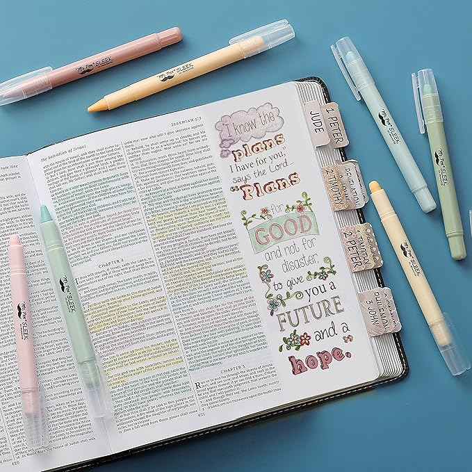 Mr. Pen- No Bleed Gel Highlighters, Pastel Colors, 8 Pack | Bible Highlighters and Pens No Bleed, Bible Markers for Study, Journaling, School Supplies and Accessories