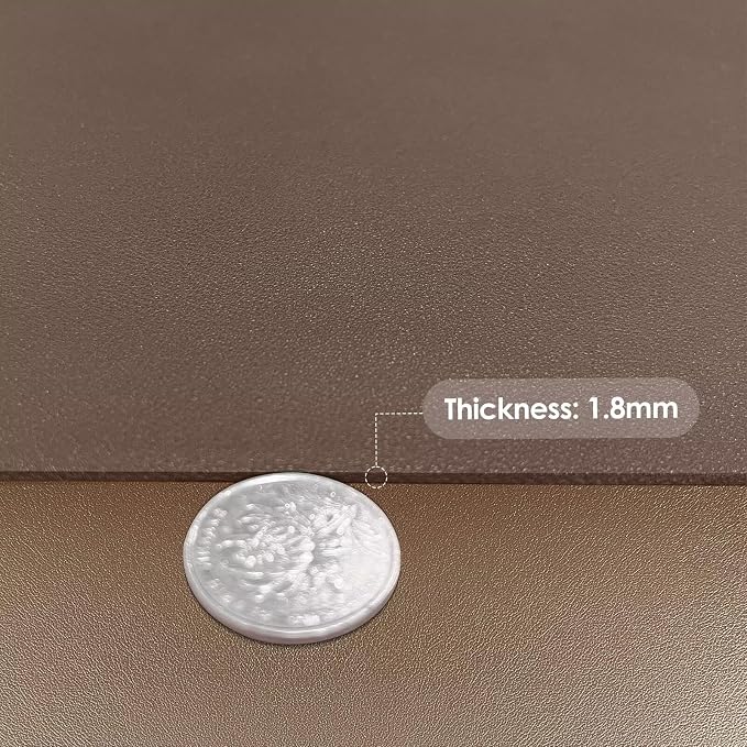 Leather Table Pad,1.8mm Thick,40x78 Inch,Dining Table Pad,Table Pads for Dining Room Table Rectangular,Table Protector for Dining Room Table(Mud Color+Champagne Gold,40x78)
