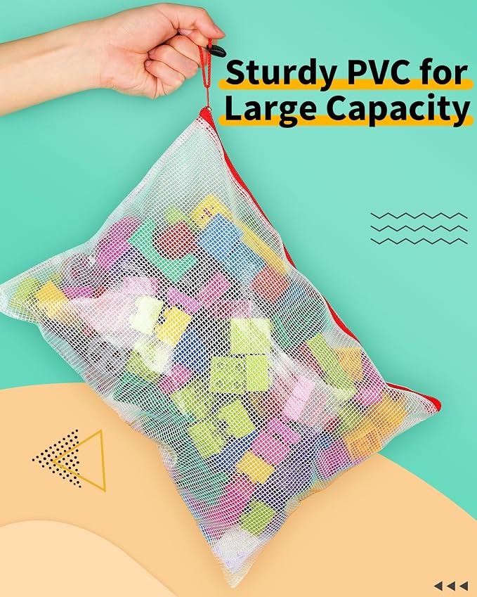 Smarpau A4/Letter Size Zipper Pouch, 24 Pack 12 Colors 13.3" x 9.4" Plastic Zipper Bags for Organizing, Multipurpose Waterproof Mesh Zipper Pouches for Travel, Office, Home Storage