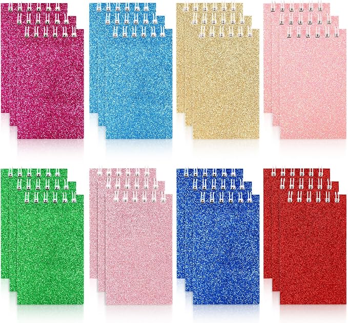 Hooqict 24 Pack Small Pocket Notebook Mini Notepads for Kids Party Favors Small Spiral Notepads Colorful Mini Notebooks Bulk Memo Pads for Work, Office, School, Classroom, 3.9 x 2.4 Inches