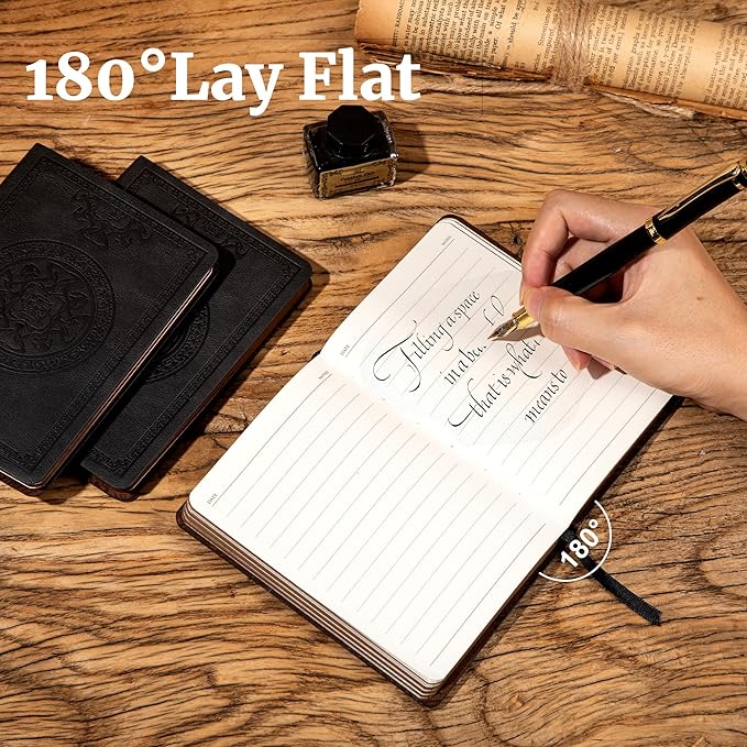 CAGIE 3 Pack Small Notebook for Men Soft Cover Pocket Notebook Leather Journals for Writing, 672 Lined Pages Mini Notebooks for Work 3x5, A6 Little Notebook, Black