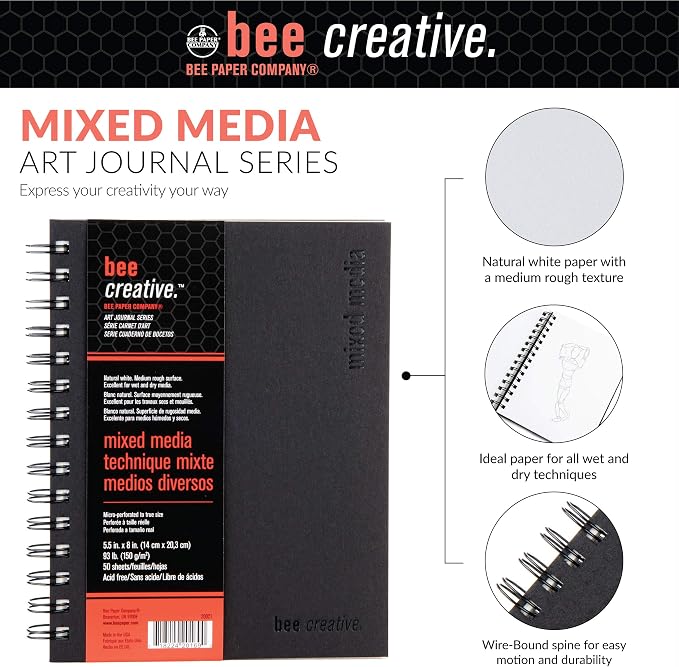 Bee Paper - 5.5" x 8" Creative Mixed Media Art Journal