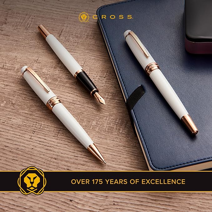 Cross Bailey Matte Gray Lacquer Fountain Pen with Polished Black PVD Appointments