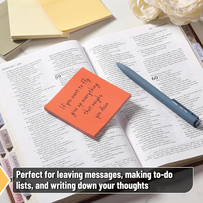 Mr. Pen- Sticky Notes, 3"x3", 12 Pads, 600 Sheets, Retro Colors | Sticky Notes Bulk, Self-Stick Note Pads, Perfect for Office, School, Home, Study & Organization